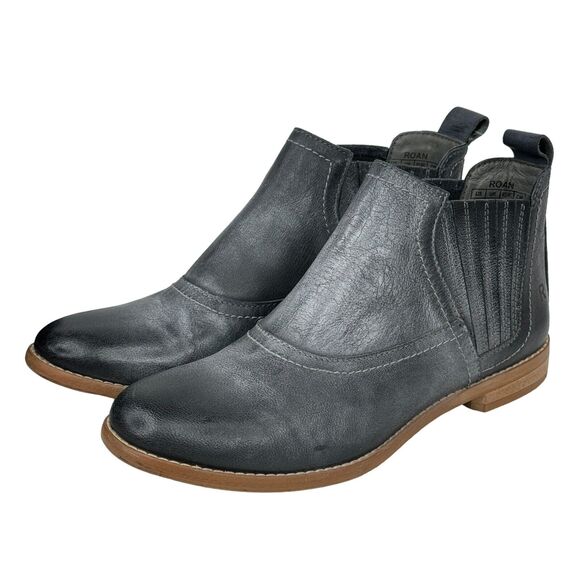 Roan By BedStu Vie Rustic Ankle Chelsea Bootie Black Gray Womens Boot SZ 6 NEW - Picture 1 of 11